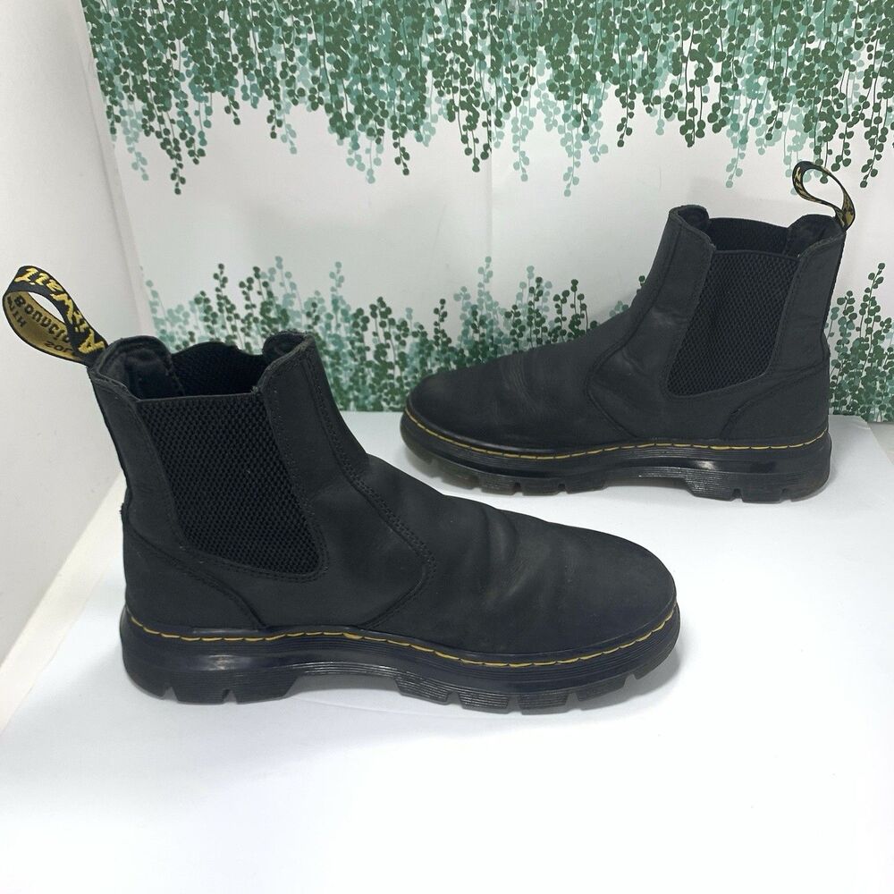Dr. Marten’s Black Leather Pull-On Chelsea Mens Boots Size 9 US Or 42 EU - Picture 6 of 14